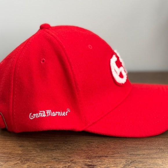 GRAND MARNIER Strapback MENS Baseball Cap Hat Felt Red Cognac Liqueur Emroidered - Picture 3 of 11